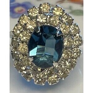 Vintage SARAH COVENTRY Blue Topaz 1970’s Adjustable Ring